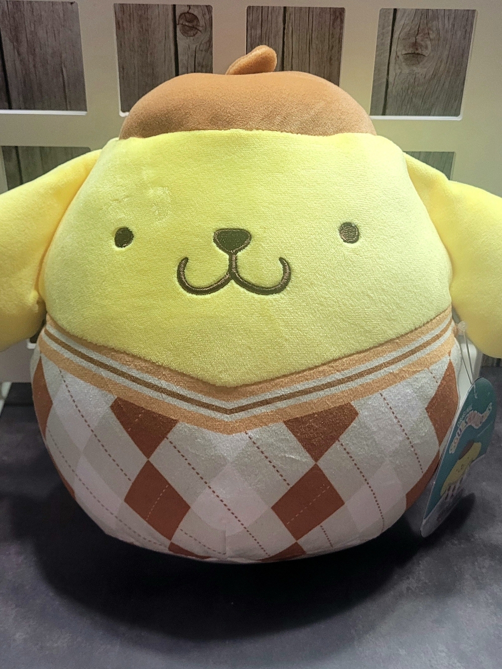 Sanrio Pompompurin Plush Squishmallow - Yellow & Brown